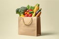 Eco-Friendly Grocery Bag with Fresh Produce Mockup Royalty Free Stock Photo