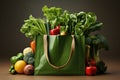 Eco-Friendly Grocery Bag with Fresh Produce Mockup Royalty Free Stock Photo