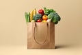 Eco-Friendly Grocery Bag with Fresh Produce Mockup Royalty Free Stock Photo