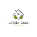 Eco friendly home icon, green house vector logo Royalty Free Stock Photo