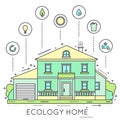 Eco-friendly home infographic. Royalty Free Stock Photo