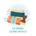 Eco friendly household cleaning products set. Zero Waste movement