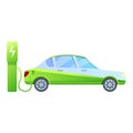 Eco friendly hybrid car icon, cartoon style