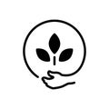 Black solid icon for Eco Friendly, eco and evergreen Royalty Free Stock Photo