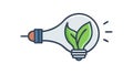 Eco-Friendly Idea: Lightbulb with Green Leaf, vector design Generative AI Royalty Free Stock Photo