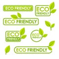 Eco Friendly Label Set. Ecology Natural Food Icons, Vector