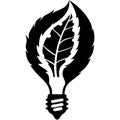 Eco Friendly Leaf Lightbulb Vector Illustration for Sustainable Design Concepts Royalty Free Stock Photo