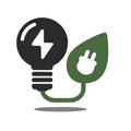 Eco-friendly lightbulb clean energy Icon