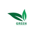 Eco friendly logo design, gree leaf vector design