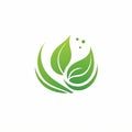 eco friendly logo leaf icon, refreshing, green company, on a white background