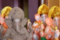 Eco friendly Lord Ganesh idol made of clay for the Hindu festival.