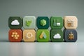 Eco-Friendly Modern Technology Icons for Sustainable Digital Design Projects Generative AI Royalty Free Stock Photo