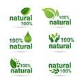 Eco Friendly Organic Natural Product Web Icon Set Green Logo Collection