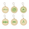 Eco Friendly Organic Natural Product Web Icon Tag Set Green Logo Royalty Free Stock Photo