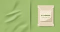 Eco-friendly packaging design featuring a rectangular parcel wrapped in beige paper, Royalty Free Stock Photo