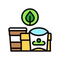 eco friendly packaging green living color icon vector illustration