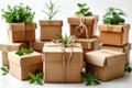 Eco-friendly packaging made of recycled cardboard, AI Generated