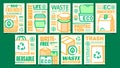 Eco Friendly Packaging Promo Posters Set Vector