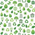Eco-friendly pattern with various symbols Royalty Free Stock Photo