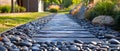 Eco-Friendly Permeable Driveway Walkway: A Sustainable Landscaping Solution with Water Drainage Benefits. Concept Eco-Friendly Royalty Free Stock Photo