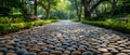 Eco-Friendly Permeable Driveway and Walkway: Sustainable Landscaping with Water Drainage. Concept Royalty Free Stock Photo