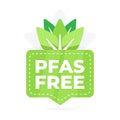 Eco-Friendly PFAS Free Badge Design with Green Leaves for Sustainable Products