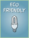 Eco friendly poster. Economical light bulb image. Saving light bulb illustration