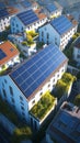 Eco friendly power solar panels on house roof as an alternative