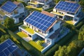 Eco friendly power solar panels on house roof as an alternative