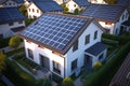 Eco friendly power solar panels on house roof as an alternative