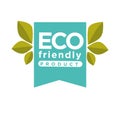 Eco friendly product vector label or isolated icon