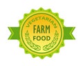 Eco-friendly products, vegetarian farm food, biological labels, stickers, badges, tags.
