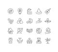 Eco friendly related thin line icon set in minimal style Royalty Free Stock Photo