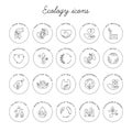 Eco-friendly related thin line icon set in minimal style. Royalty Free Stock Photo