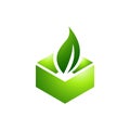 eco friendly renewable green packaging icon logo design vector symbol illustration Royalty Free Stock Photo