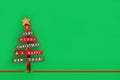 Eco Friendly Retro Wooden Christmas Tree Royalty Free Stock Photo