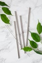 Eco-friendly reusable metal drinking straw. zero waste concept