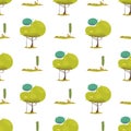 Eco Friendly Seamless Pattern with Green Trees