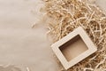 Eco-friendly shipping packaging on brown paper background with copy space Royalty Free Stock Photo