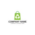 Eco-friendly shopping bag logo or icon vector