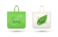 Eco friendly shopping bags realistic vector illustrations set Royalty Free Stock Photo