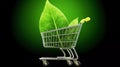 Eco friendly shopping cart. Zero waste. Generative ai design Royalty Free Stock Photo