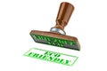 Eco Friendly stamp. Wooden stamper, seal with text eco friendly, 3D rendering Royalty Free Stock Photo