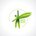Eco friendly symbol with leaf Royalty Free Stock Photo