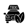 Eco-friendly taxi black glyph icon Royalty Free Stock Photo