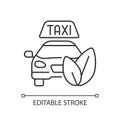 Eco-friendly taxi linear icon Royalty Free Stock Photo