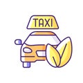 Eco-friendly taxi RGB color icon Royalty Free Stock Photo