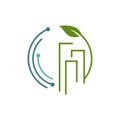 eco friendly tech green building technology logo design vector icon symbol Royalty Free Stock Photo