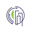 eco friendly tech green building technology logo design vector icon symbol Royalty Free Stock Photo