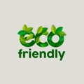 Eco friendly text sign made of green tree leaves Royalty Free Stock Photo